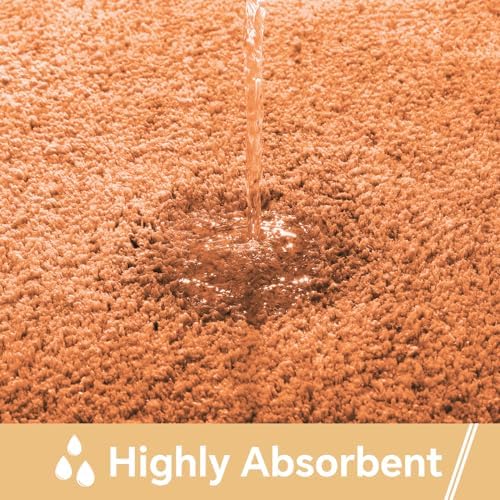 Polyester Bathroom Rug 36"x60" Burnt Orange, Large Soft Bath Mat - Image 4