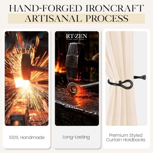 RTZEN Metal Curtain Tiebacks, Drapery Holders - Image 3