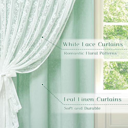 ASPMIZ Linen Curtains for Living Room Double Layer Curtains - Image 3