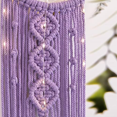 Boho Macrame Wall Hanging, Crochet Moon Star Dream Catcher - Image 3