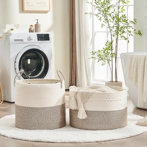 KAKAMAY Large Blanket Basket, Woven Baskets - Image 5