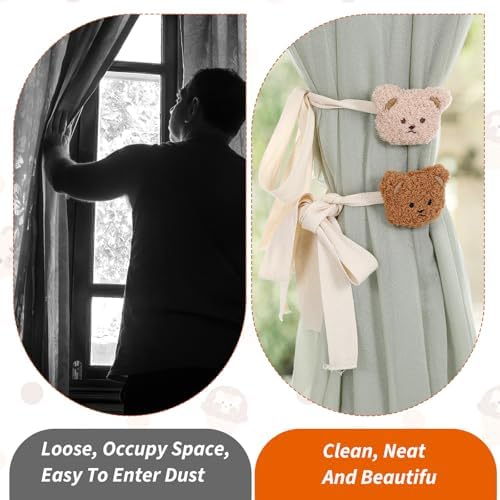 Ymapinc 4Pcs Bear Nursery Curtain Ties, Bedroom Window Decor - Image 5