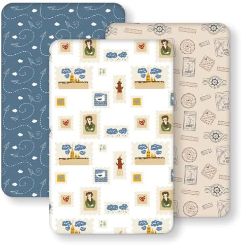 Baby Bedside Bassinet Sheets Fitted, 33”x20” Compatible by FIEMOL