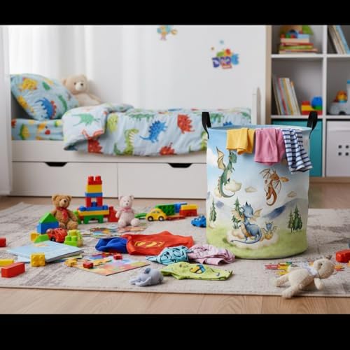 Baby Laundry Basket Baby Nursery Hamper Kids Laundry Basket Toy Storage Bin - Image 5