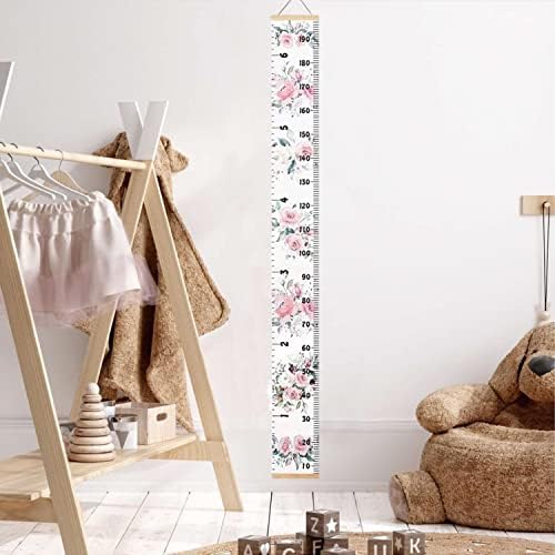 Kids Growth Chart, Wood Frame Fabric Canvas Height Measurement Ruler from Baby - Image 4