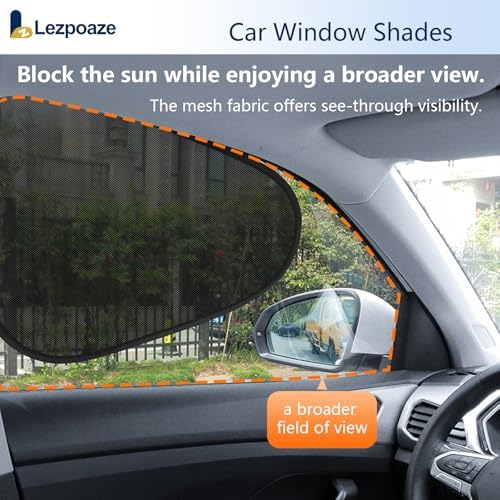 2-Pack Car Window Shades | Mesh Static adsorption Side Window Anti-UV Sunshade - Image 2