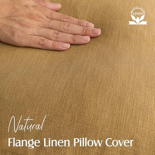Foindtower Linen Solid Decorative Throw Pillow Covers 22x22 Honey Mustard - Image 2