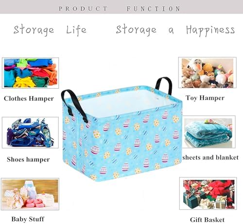 Bunny Easter Eggs Basket Storage Basket Gift Shelf Basket Storage Bin, Nursery - Image 5