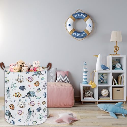 Kids Laundry Hamper, Ocean Laundry Basket Collapsible Boys and Girls Storage - Image 7
