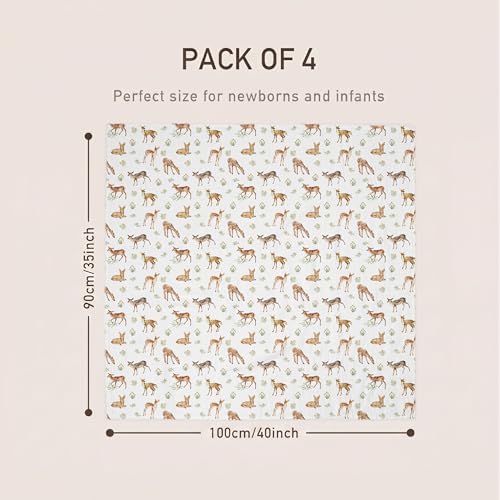 GLLQUEN BABY Muslin Swaddle Blankets 4Pk Receiving Blanket Large 35" x 40" - Image 6