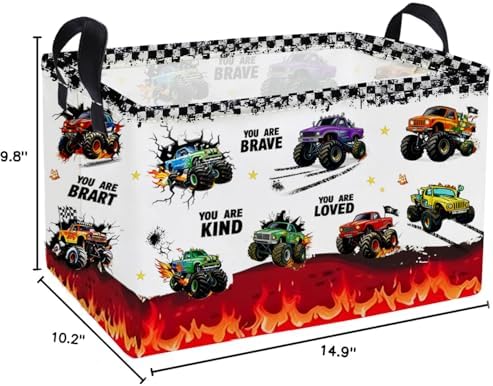 Essme Rectangular Car Baskets, Monster Truck Storage Box, Cute Basket - Image 2