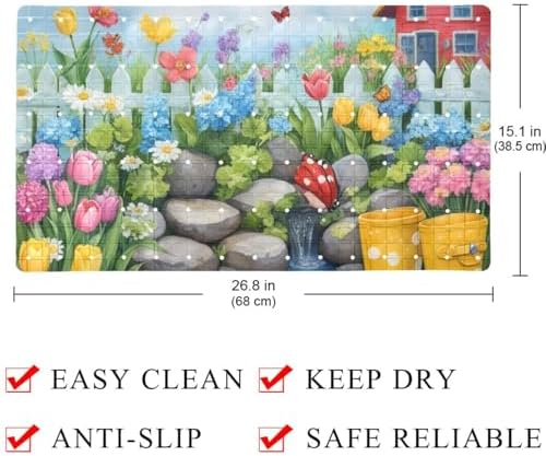 Shower Mat Bathtub Mat, 26.8x15.1 inch, Non-Slip Bath Mat - Image 4
