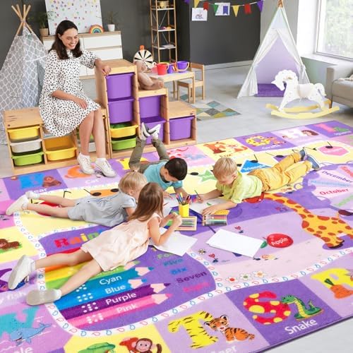 BENRON 7x10 Playroom Rug for Kids Washable, PlayMat by BBENRON