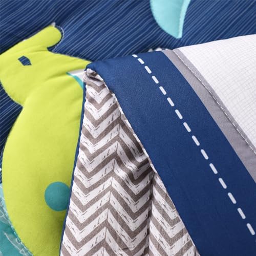 Dinosaur Mini Crib Bedding Set for Boys Blue Premium 3-Piece Baby Bedding Sheet - Image 5