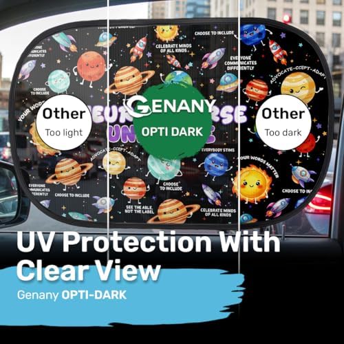 GENANY Neurodiversity Car Side Window Sun Shades 2 Piece 21 x 14 Inch - Image 4