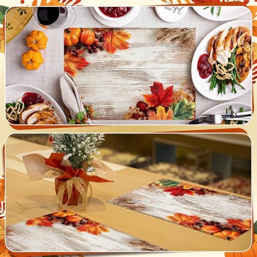 Eaasty 100pcs Disposable Maple Leaf Paper Placemats Fall Table Place Mat - Image 5