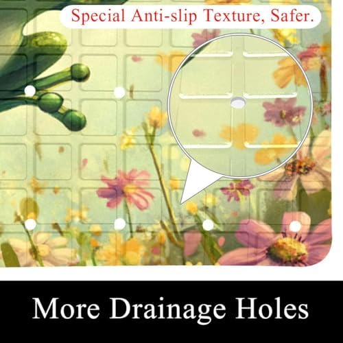 Shower Mat Non Slip, Frog Flower Anti Slip Bath Mat - Image 2