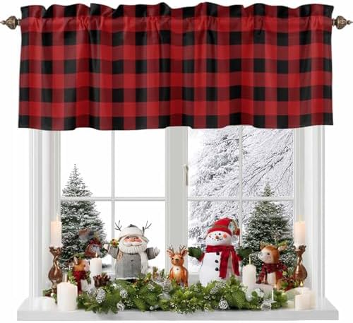 Vandarllin Christmas Kitchen Curtains Valances by VandarllinHomeKitchenDecor