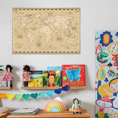 Wheatwin World Map Wall Art Banner - Image 7
