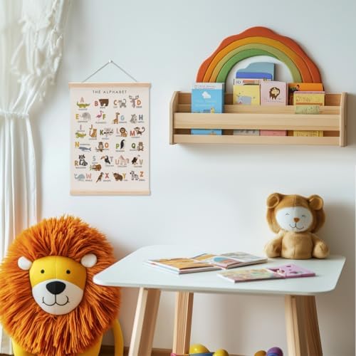 Cute Animal Number Chart Alphabet Poster Hanger, ABC Chart Wall Decor - Image 2