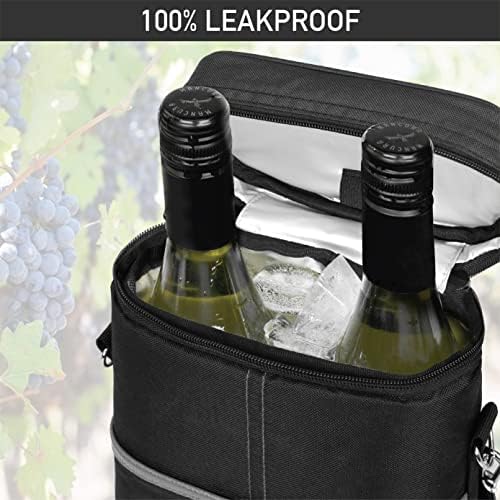 OPUX 2 Bottle Wine Carrier Tote, Insulated Leakproof Wine Cooler Bag, Wine - Image 5
