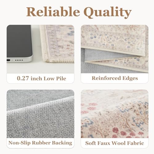 Cream Woodland 2.6x8 Runner Rug - Image 6
