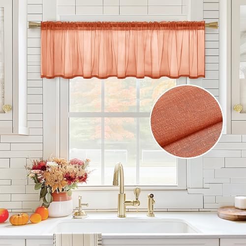 MIULEE Burnt Orange Fall Window Valance 1 Panel 54W x 18L by MIULEE