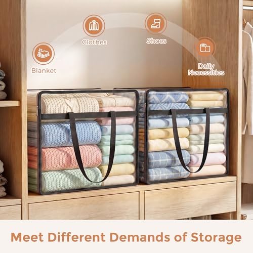 4 Pack Clear Storage Bags for Clothes, 45L Closet Organizers and Storage - Image 4