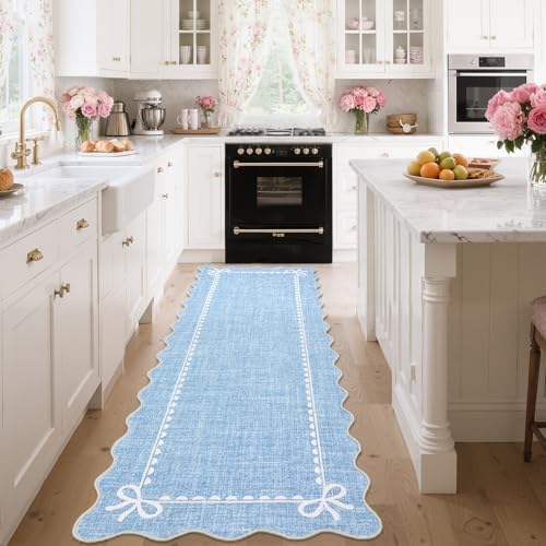 GarveeHome Scalloped Hallway Runner Rug 2.5x10 Non Slip Bedroom Rugs - Image 2