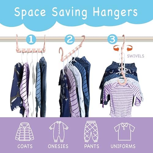 Wonder Hanger Max Space Saving Hangers, 360° Hooks, Pastel Pink - Image 2