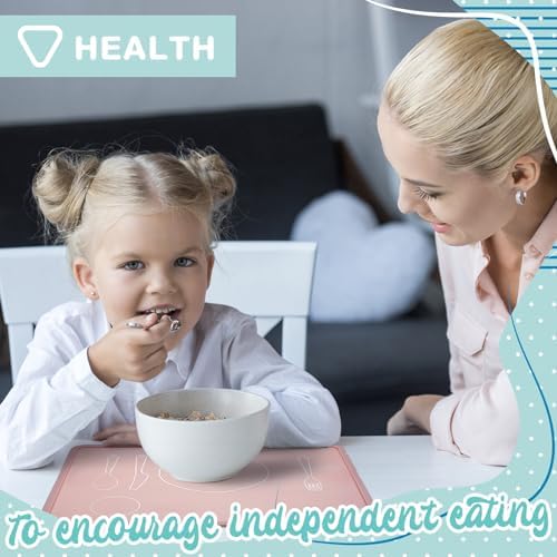 Zhehao 4 Pcs 4 Pcs Montessori Toddler Silicone Placemats, Soft Colors - Image 6