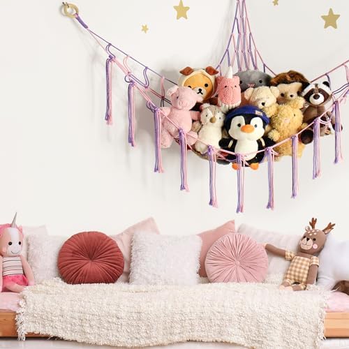 mirolam Large Stuffed Animal Hammock Corner Net - Image 3