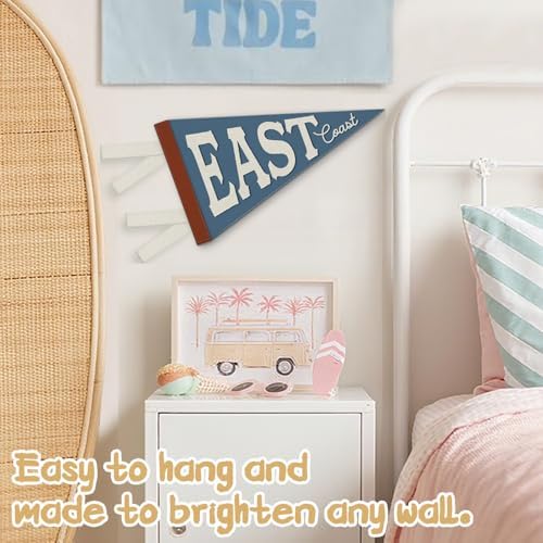 Coastal Beach Room Decor, East Coast Pennant Felt Banners Flags - Image 5