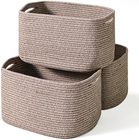 ICERZCZ Storage Baskets for Organizing Shelves, Woven Cotton Rope Bins for Baby by ICERZCZ