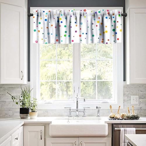 Rainbow Valance Curtain Kids Simple Watercolor Colorful Abstract Spots Rainbow - Image 5