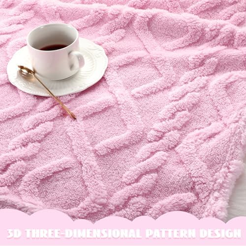 VitalCozy 4 Pcs Fleece Baby Blankets 3D Plush Soft Newborn, Light Color - Image 3