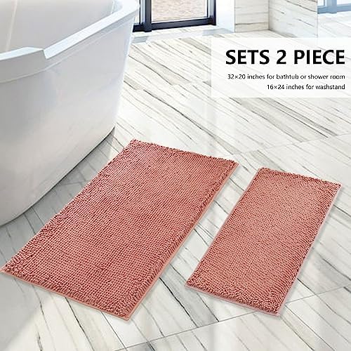 BOANKODU Bathroom Rugs Sets 2 Piece, Extra Soft Chenille Bath Mat Absorbent - Image 2