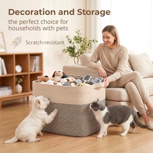 OIASKET 108L Cotton Rope Storage Basket - Image 3