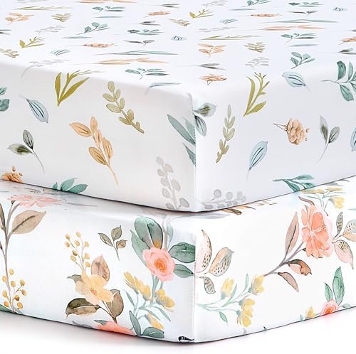 Pack n Play Sheets, BROLEX 2 Pack Mini Crib Sheets, Stretchy Portable Fitted by BROLEX