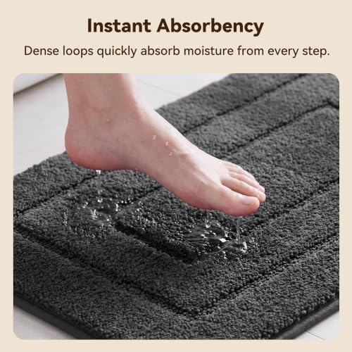 GRANNY SAYS Charcoal Gray Bathroom Rug 20" x 32", Non-Slip Bath Mat - Image 3