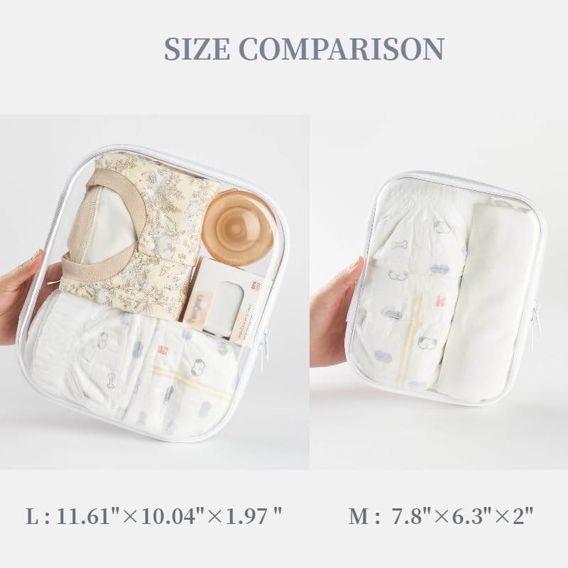 3 Pcs Large Clear Hard Shell Zipper Case, 1.3mm Heavy Duty Plastic File Box - Image 3