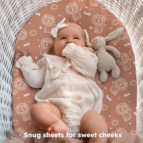 Baby Bassinet Sheets, 3 Pack Fitted Bassinet Mattress Sheets, Compatible - Image 3