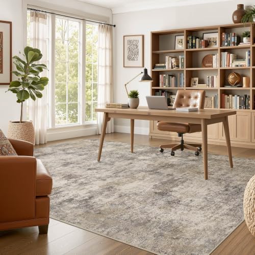 Nakagishi Boho 5x7 Area Rug Living Room Rugs Machine Washable Brown Gray - Image 5
