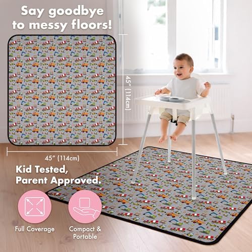 BapronBaby Construction Zone Waterproof Splash Mat Catch All Floor Cover - Image 4