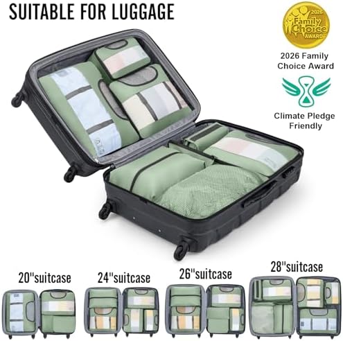 Veken 10 Set Packing Cubes for Travel Essentials, Anti-Wrinkle Buckled Suitcase - Image 5