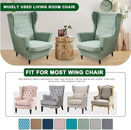 CRFATOP Wingback Chair Covers Wing Armchair Slipcovers - Image 6