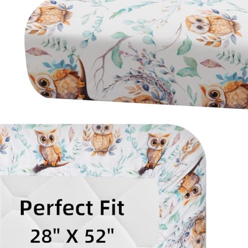 4 Pack Woodland Forest Animals Wood Neutral Unisex Fitted Baby Crib Sheets Set - Image 6