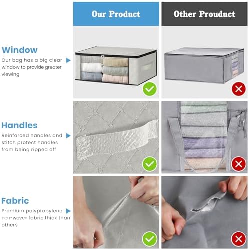 HomeHacks 6-Pack Clothes Organizer Storage Bags, 35L Storage Bins - Image 5