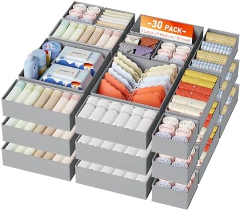DIMJ Drawer Organizer Clothes, 30 Pack Dresser Organizer, Foldable Closet by DiMJ