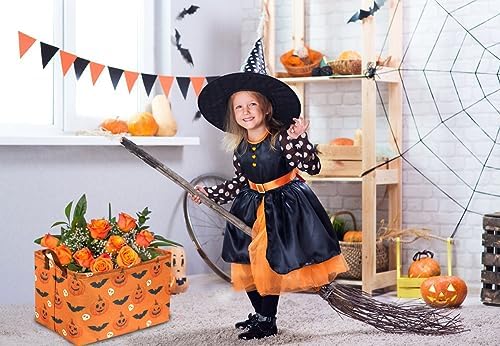 Rectangular Halloween Baskets, Pumpkin Basket - Image 2